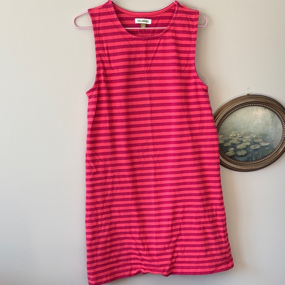 Celandine Magenta and Red Striped sun dress